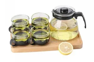 Glass Tea Pot Set With 4 Cups Tea Infuser