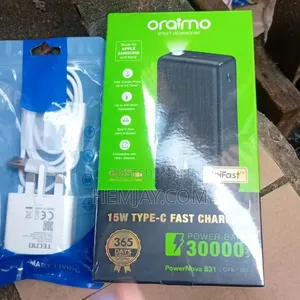 (2in1) 30000mah Oraimo Power Bank and Free Original Charger