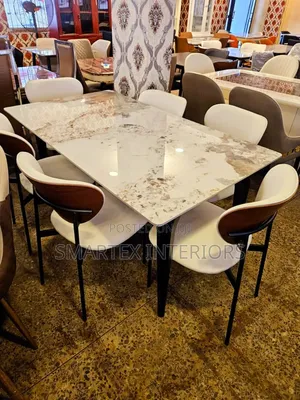 Best Quality Rectangular Marble Top Dining Table With Chairs