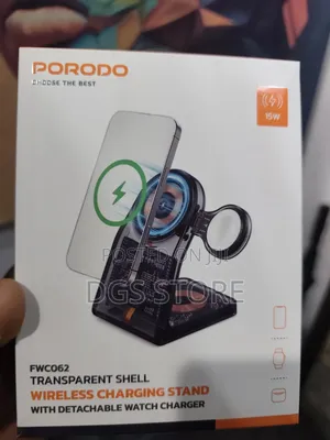 Porodo Fwc062 Transparent Shell Wireless Charging Stand Withdetachable