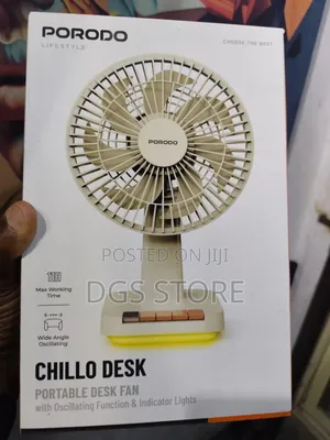 Porodo Chillo Desk Portable Desk Fan With Rechargeable Battery