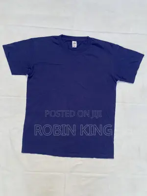 Fruit of the Loom Heavy Cotton Blue Plain T Shirt Size Medium M