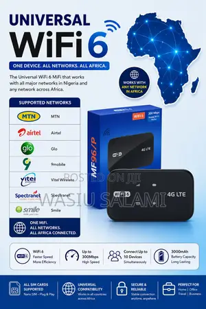 Universal WiFi6 | 300Mbps| Supports Any Network in Nigeria Africa.