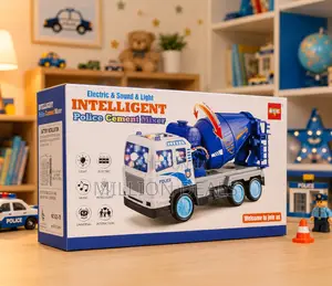 Electric and Sound Light Police Cement Mixer Kids Toy Ages 3+