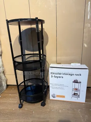 3 Layer Circular Storage Rack Modern Bedside Storage Trolley