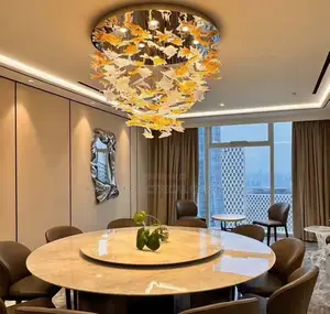 Designer Flowers Glass Chandelier Modern LED Pendant Light Luxury