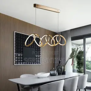 Modern Gold Twisted Ring LED Dining Room Chandeliers