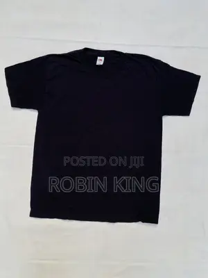Fruit of the Loom Original Plain Black T Shirt Size Medium M