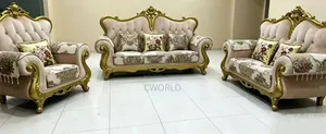 Baroque Cream Gold Royal Sofa Set - Imported