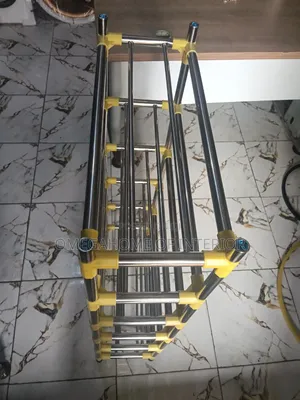 Silver and Yellow Colour Shoe Rack