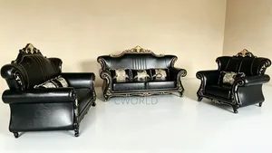Black Gold Imperial Baroque Sofa Set - Imported