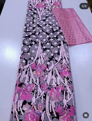 Luxury Velvet Sequins Lace