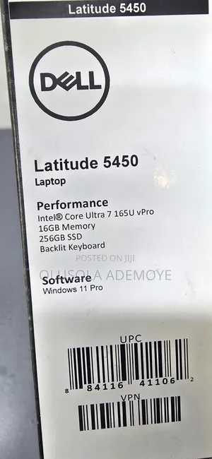 New Laptop Dell Latitude 5450 16GB Intel Core Ultra 7 SSD 256GB
