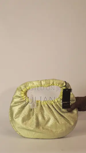 River Island Studio Light Green Rhinestone Ruched Shoulder Bag
