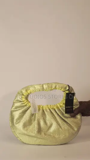 River Island Studio Light Green Rhinestone Ruched Shoulder Bag