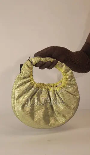 River Island Studio Light Green Rhinestone Ruched Shoulder Bag