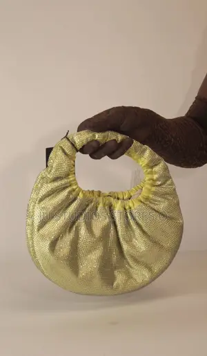 River Island Studio Light Green Rhinestone Ruched Shoulder Bag