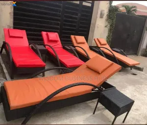 Poolside Bed With Stool for Swimming Pools