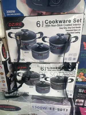 6 Piece Cookware Set With Non Stick Coated Interior