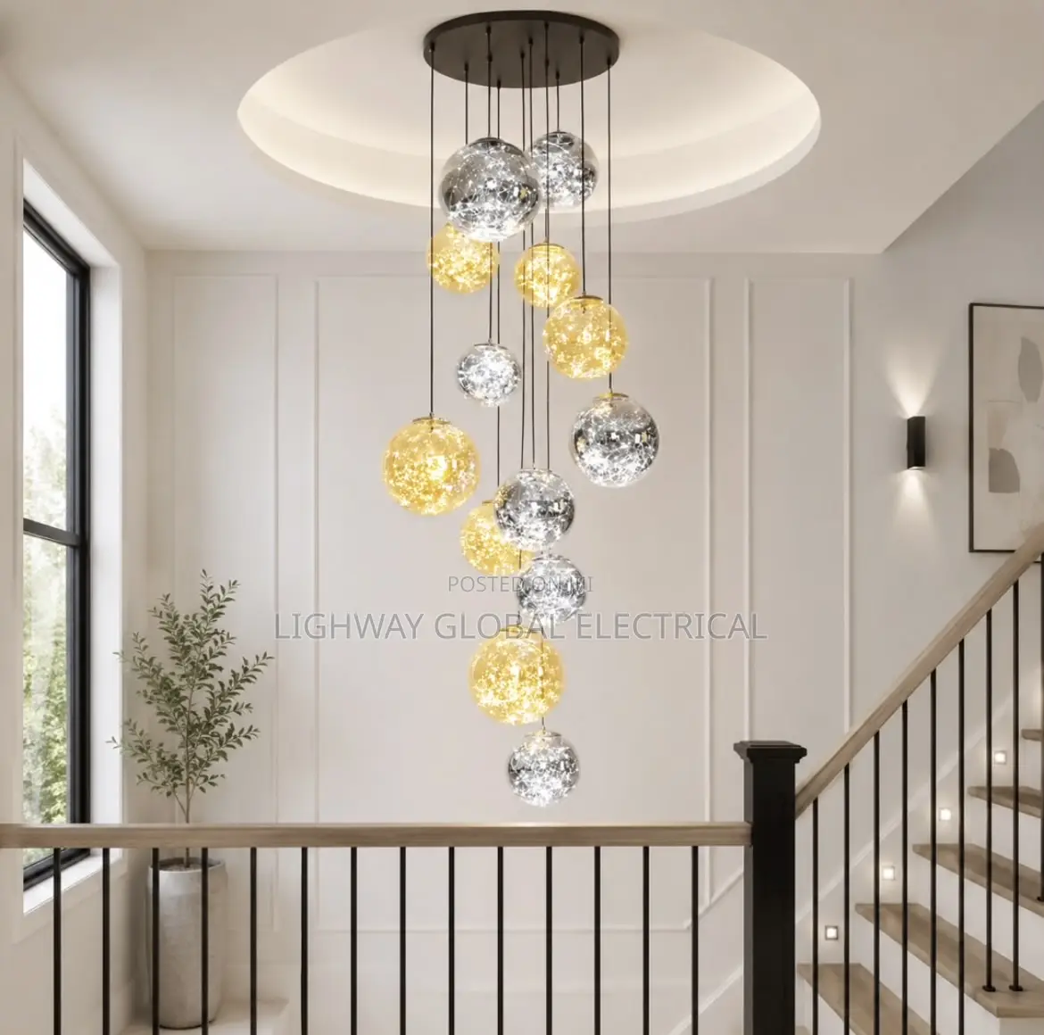 Modern Colorful Nordic Spiral Chandelier