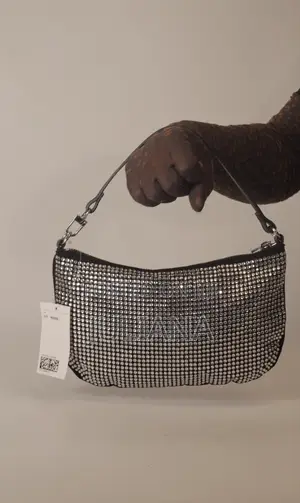 H M Rhinestone Black Shoulder Bag