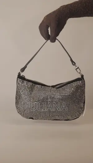 H M Rhinestone Black Shoulder Bag