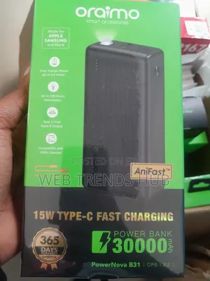 Oraimo 30000mAh PowerNova B31 15W Fast Charge Power Bank (OPB-1302)