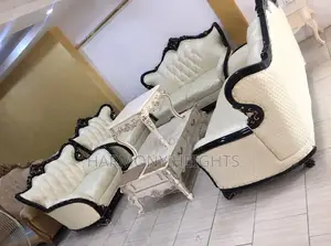 One Month Used Royal Leather Sofa Set (Cream Colour)