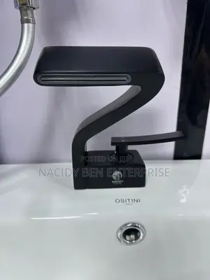Black Basin Mixer Tap Z-Shape