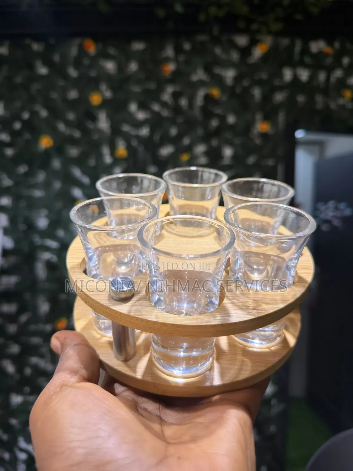 Round Bamboo Tequila Shot Rack