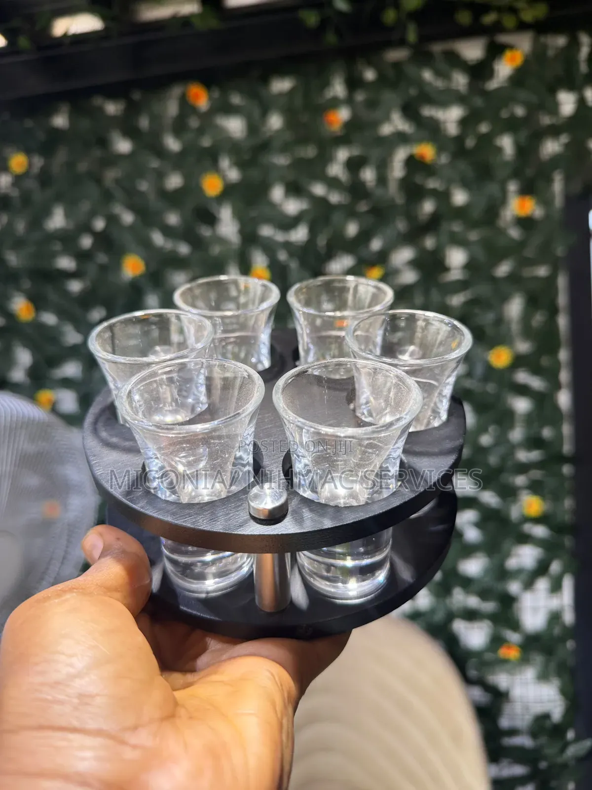 Round Bamboo Tequila Shot Rack