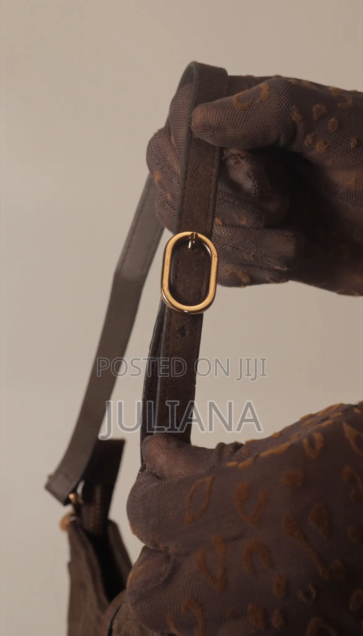 H M Brown Croc-Effect Shoulder Bag