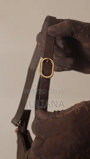 H M Brown Croc-Effect Shoulder Bag