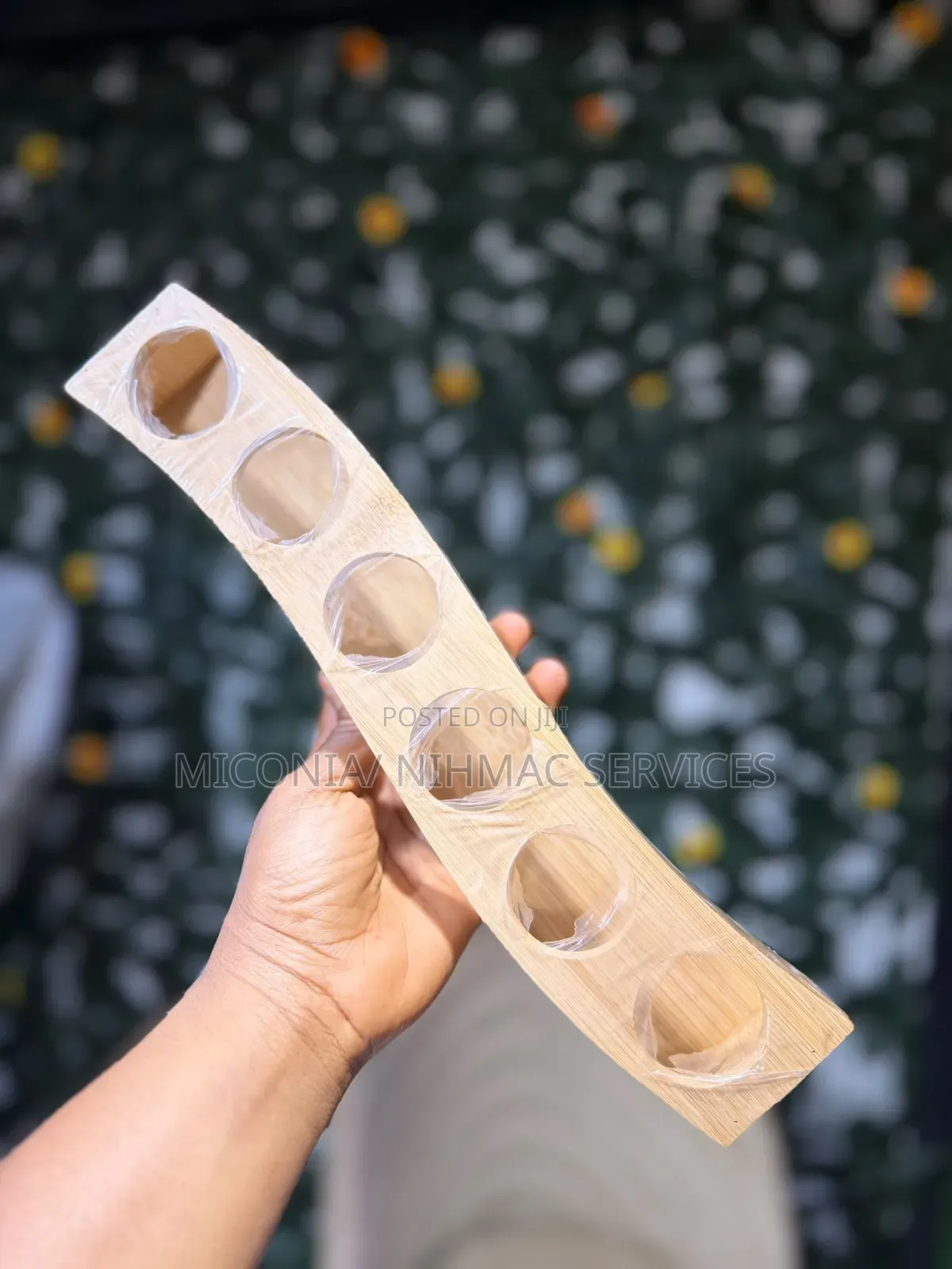S-Shaped Bamboo Tequila Shot Rack