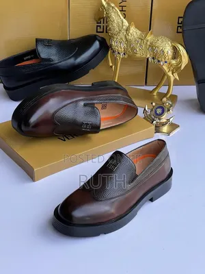 Classic Men's Leather Loafers – Black Brown