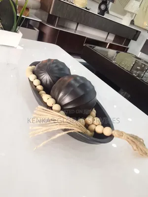 Decorative Bowl Set With Wooden Beads
