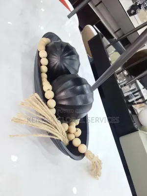 Decorative Bowl Set With Wooden Beads