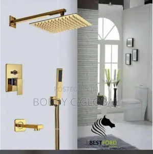 Luxury Gold Concealed Rain Shower Set With Hand Shower