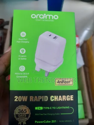 Oraimo 20W PowerCube 201 Charger + Type-C to Lightning Cable