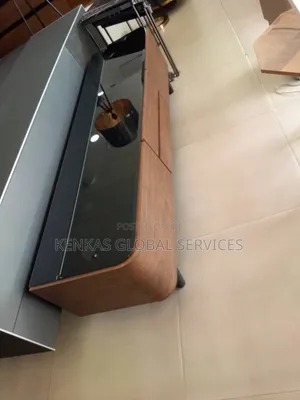 Wooden With Glass Top TV Stand
