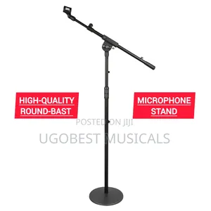 Professional Boom Microphone Stand With Heavy-Duty Round Base