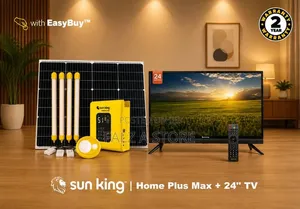 Sun King Solar Television With Homeplus Max and Pedestal Fan
