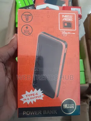 NewAge 12,500mAh Y107 Pro Quick Charge Power Bank - Type-C in Output