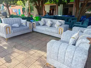 Complete Gray Velvet Chair Set With a Sleek, Modern Design,