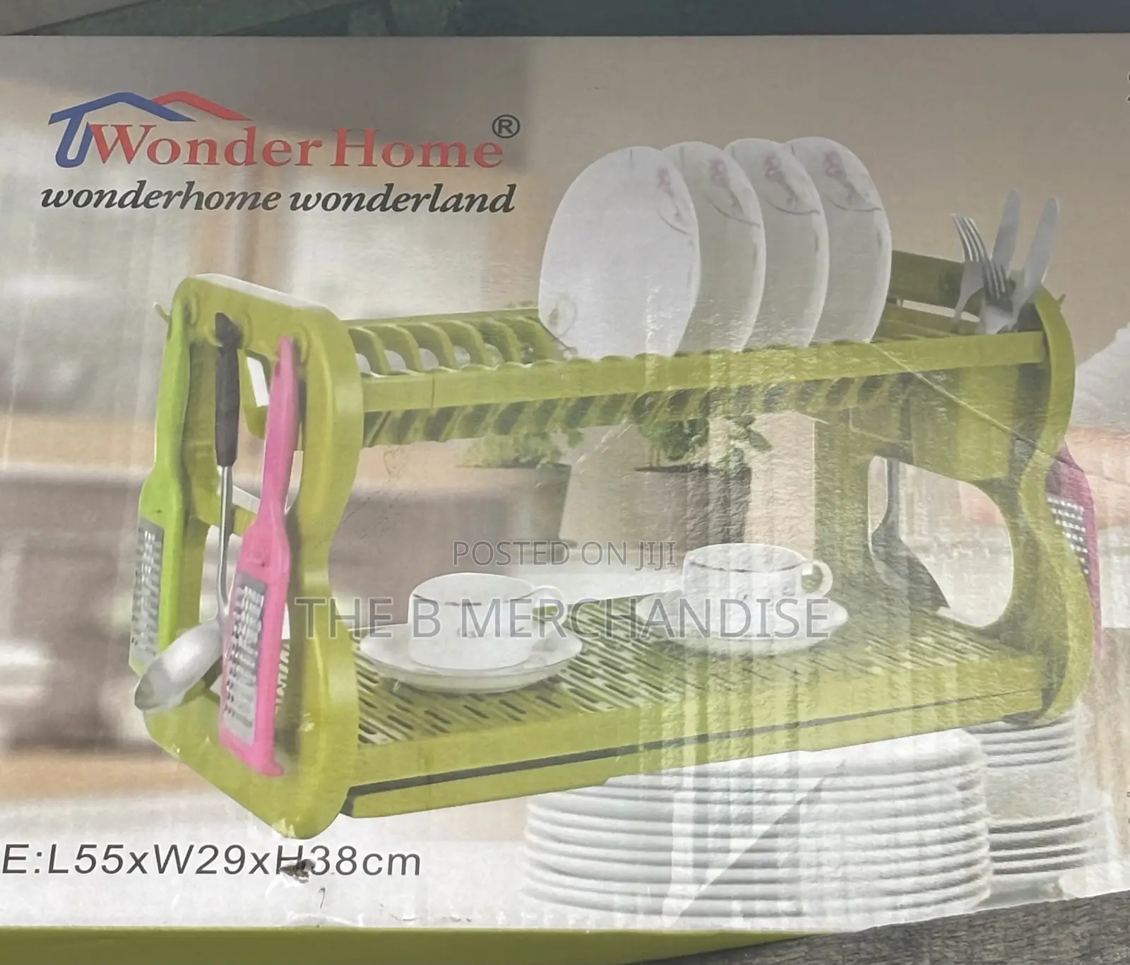 2-Tier Plastic Dish Drying Rack (Dish Drainer)