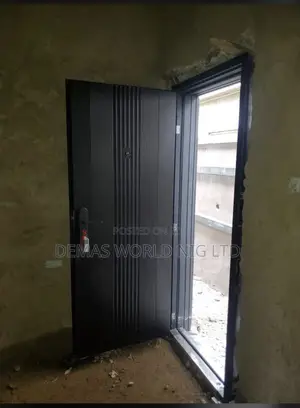 Black Steel Door for Back Exit