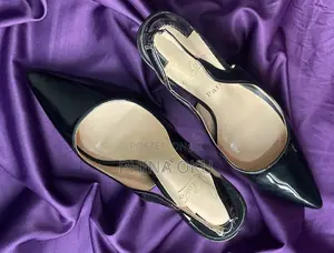 Classic Black Glossy Slingback Stiletto Pumps