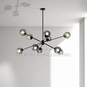 Modern 10-Light Sputnik Chandelier - For Living Room, Dining, Hotels