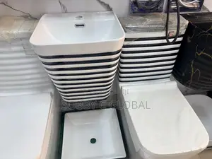 White Black One-Piece Ceramic Water Closet (WC)