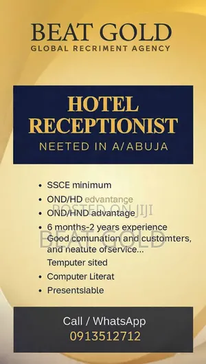 3 Receptionist Male and Female